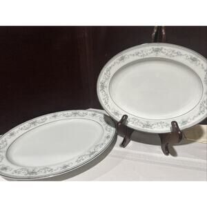 Noritake Colburn 2 Oval Serving Platters 13.75” & 11.5” Mid Century Modern 6107